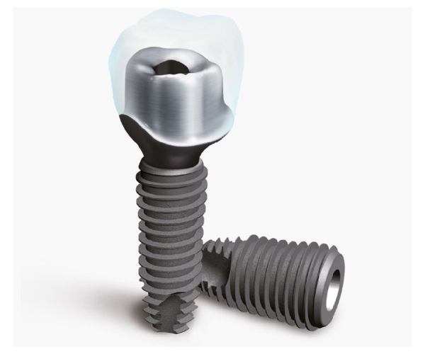 Nha Khoa Quốc Tế Sài Gòn Trụ Implant DIO có hình dạng trụ thuôn nhẹ với bề mặt nhám hoặc mịn