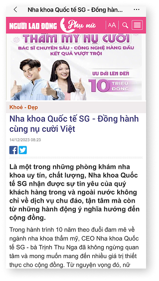 Báo thẩm mỹ nụ cười