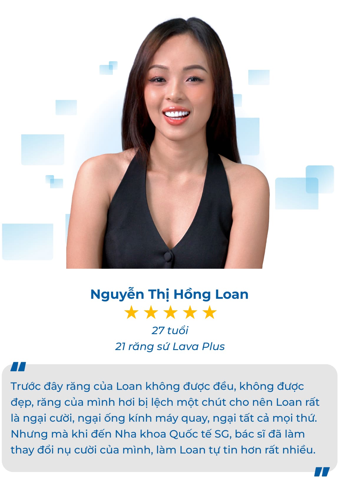 chị ann thực hiện dán sứ venner