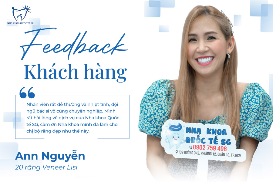 Nha Khoa Quốc Tế Sài Gòn Khách hàng sau khi dán sứ Veneer Lisi tại Nha Khoa Quốc Tế SG