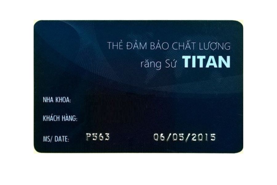 Nha Khoa Quốc Tế Sài Gòn Hình ảnh thẻ bảo hành răng sứ tham khảo