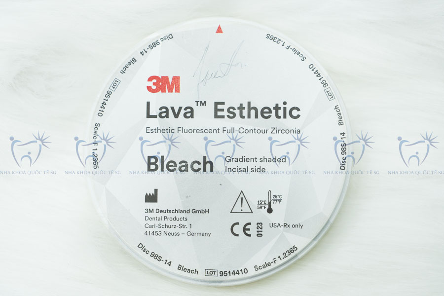 Nha Khoa Quốc Tế Sài Gòn Phôi răng sứ hãng 3M Lava Esthetic – Zirconia nguyên khối cao cấp
