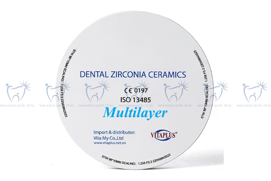 Phôi sứ VITAPLUS Zirconia đa lớp từ Hàn Quốc