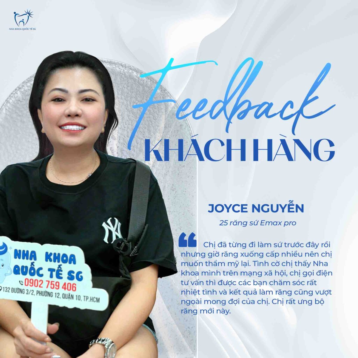 Trải nghiệm khách hàng sau khi làm răng sứ tại Nha Khoa Quốc Tế SG