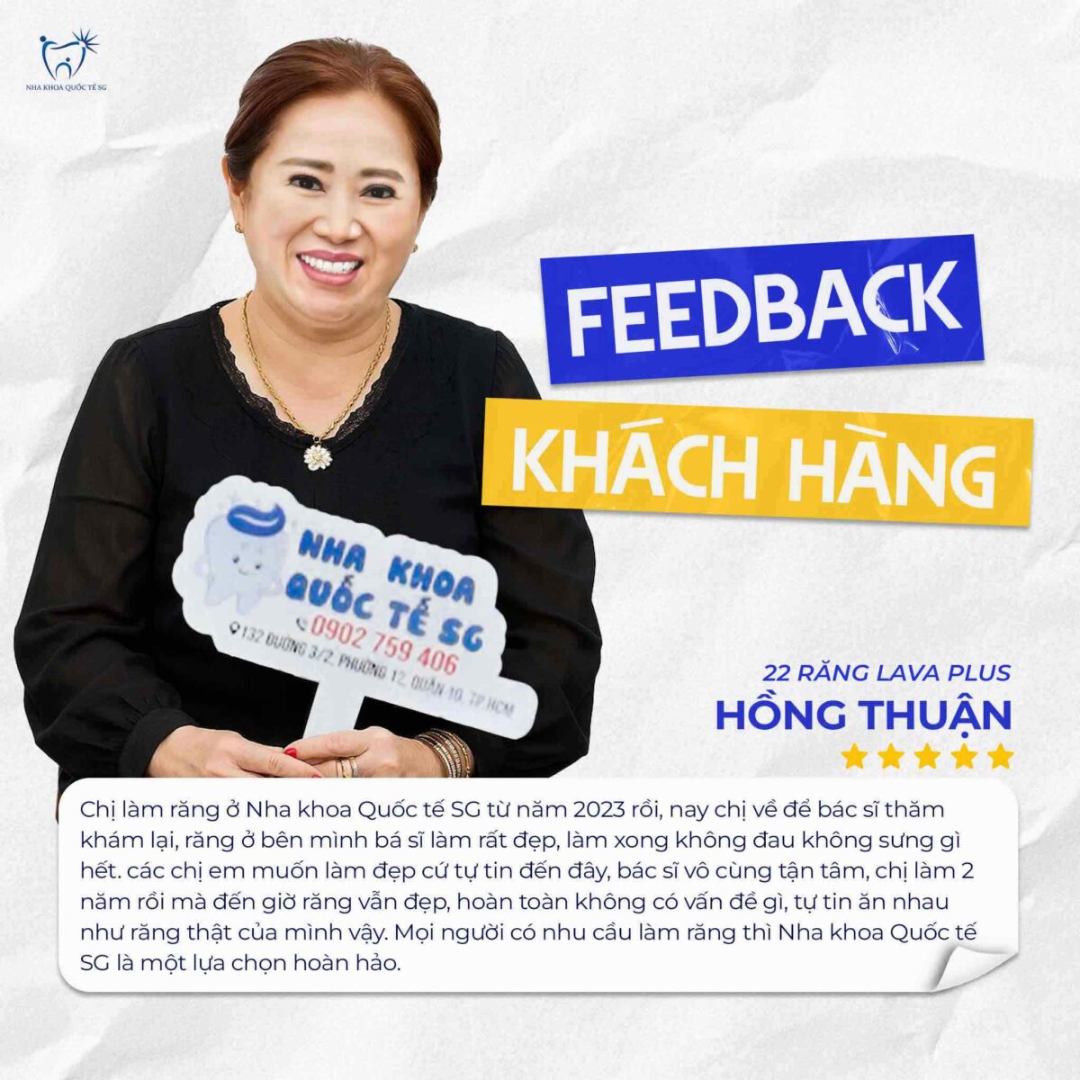 Nha Khoa Quốc Tế Sài Gòn Khách hàng bọc răng sứ Lava Plus tại Nha Khoa Quốc Tế SG