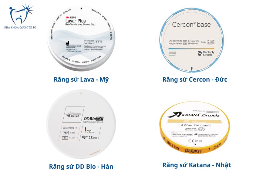 Nha Khoa Quốc Tế Sài Gòn Các loại phôi răng sứ các nước hiện nay