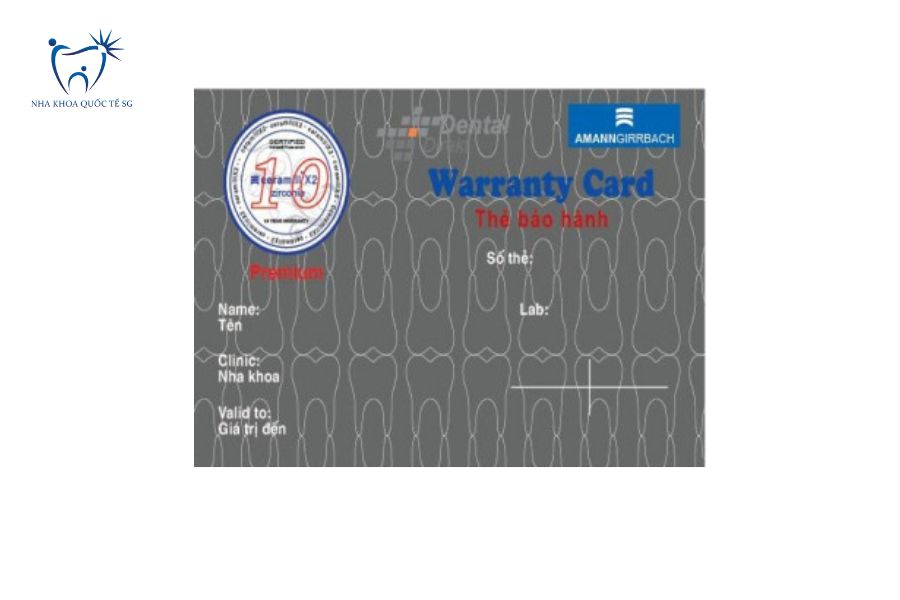 Thẻ bảo hành răng sứ Ceramill chính hãng 